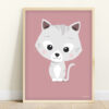 affiche bébé chat rose
