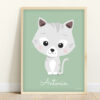 affiche bébé chat vert