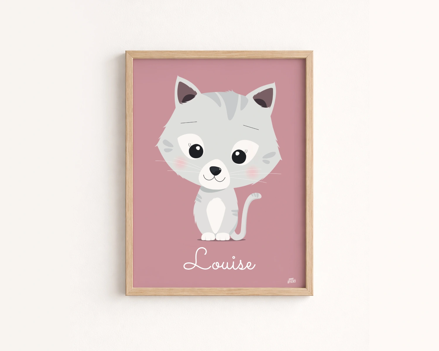 affiche chat chambre bebe personnalise