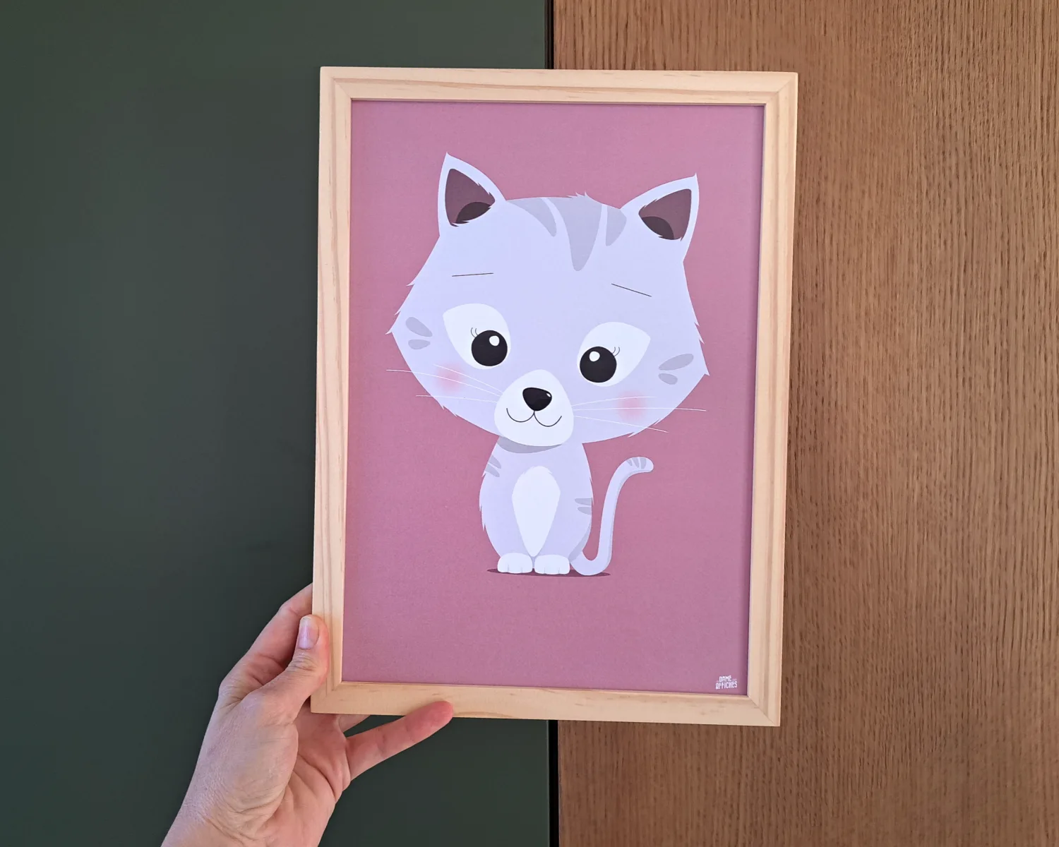 affiche chat chambre bebe rose