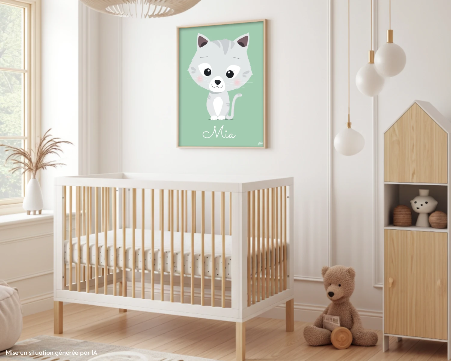 affiche chat chambre enfant