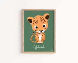 affiche-leopard-chambre-bebe-savane