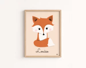 affiche-renard-chambre-bebe-foret