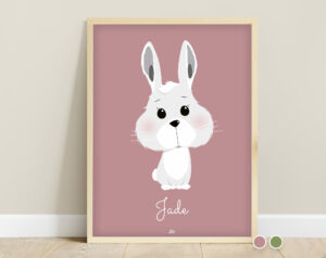 Affiche forêt bébé lapin