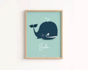affiche baleine chambre bebe