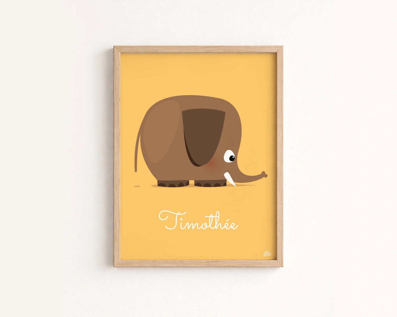 Affiche éléphant chambre bébé – Décoration savane enfant