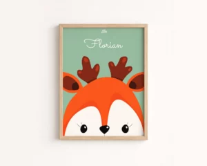 affiche faon chambre bebe personnalise