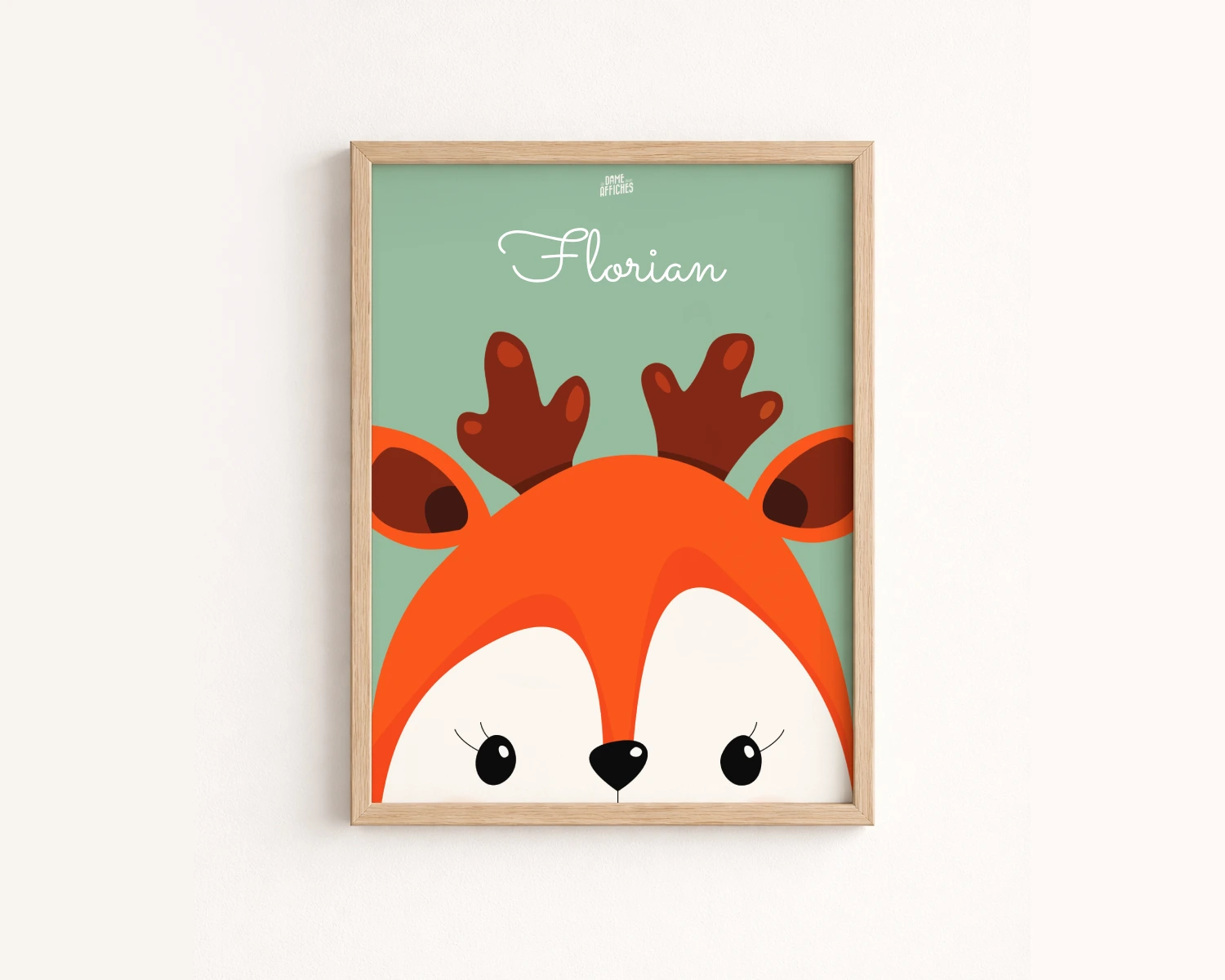 affiche faon chambre bebe personnalise