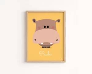 affiche hippopotame chambre bebe