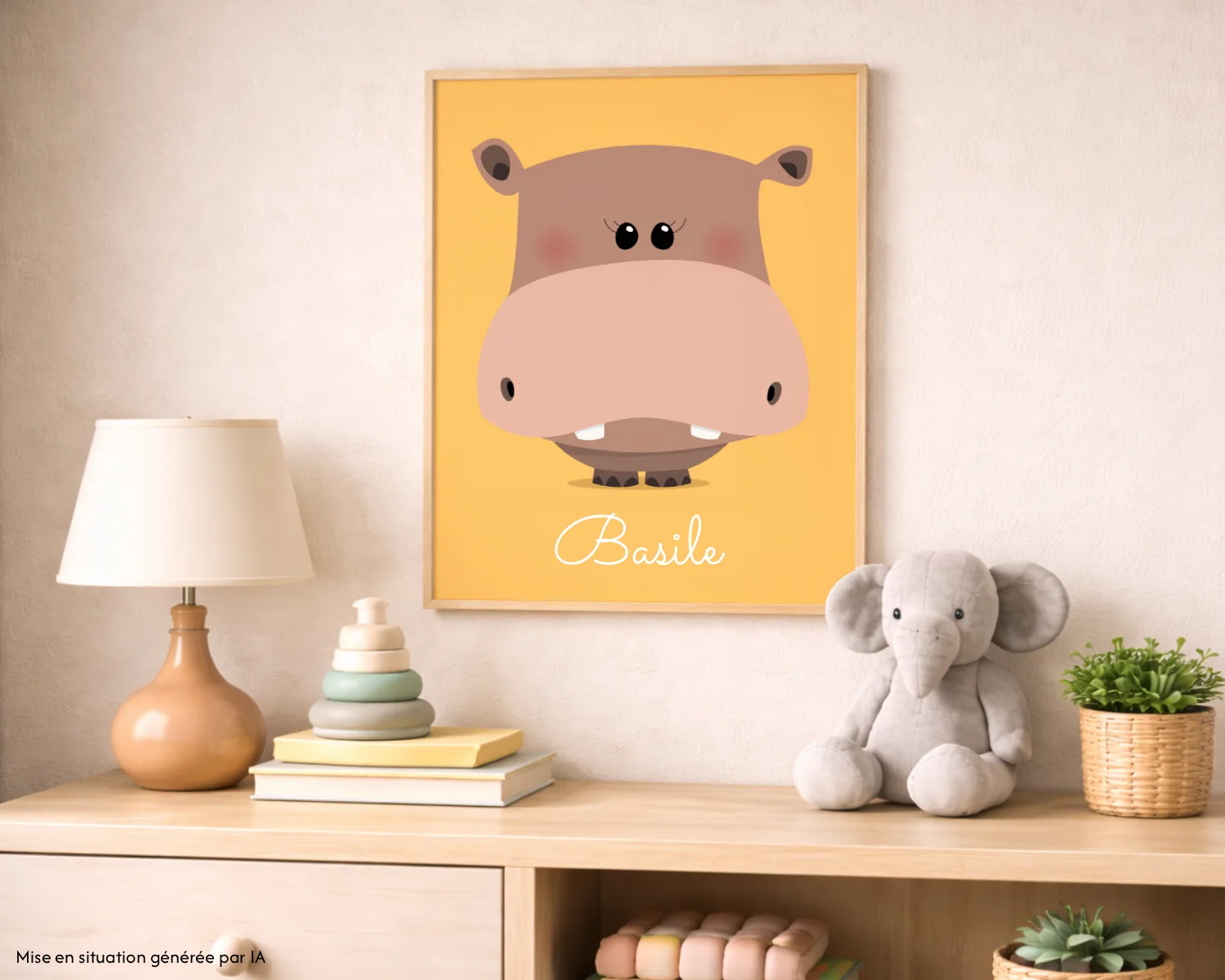 affiche hippopotame decoration savane