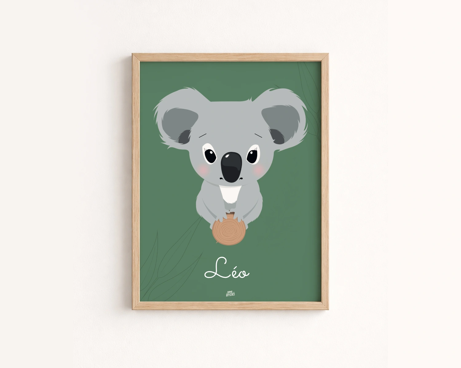 affiche koala personnalise chambre bebe