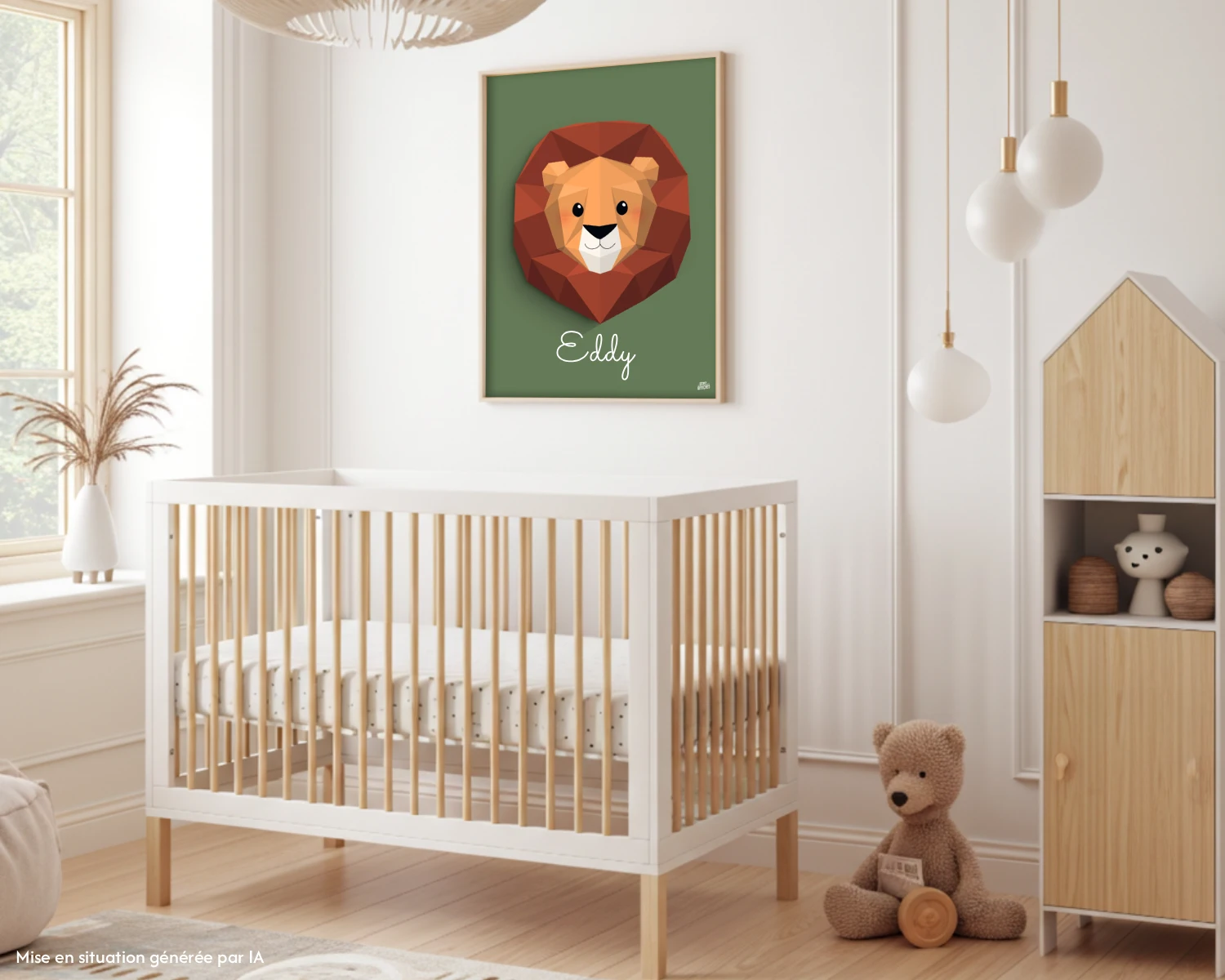 affiche lion chambre bebe decoration savane