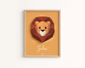 affiche lion decoration chambre bebe