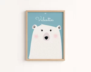 affiche ours polaire personnalise