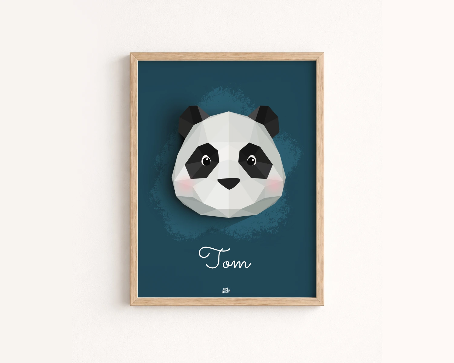 Affiche panda chambre bébé – Illustration graphique style origami