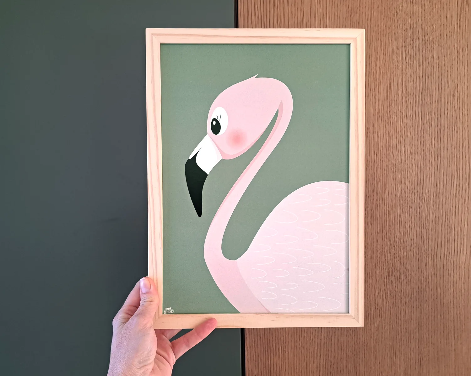 poster flamant rose chambre bebe