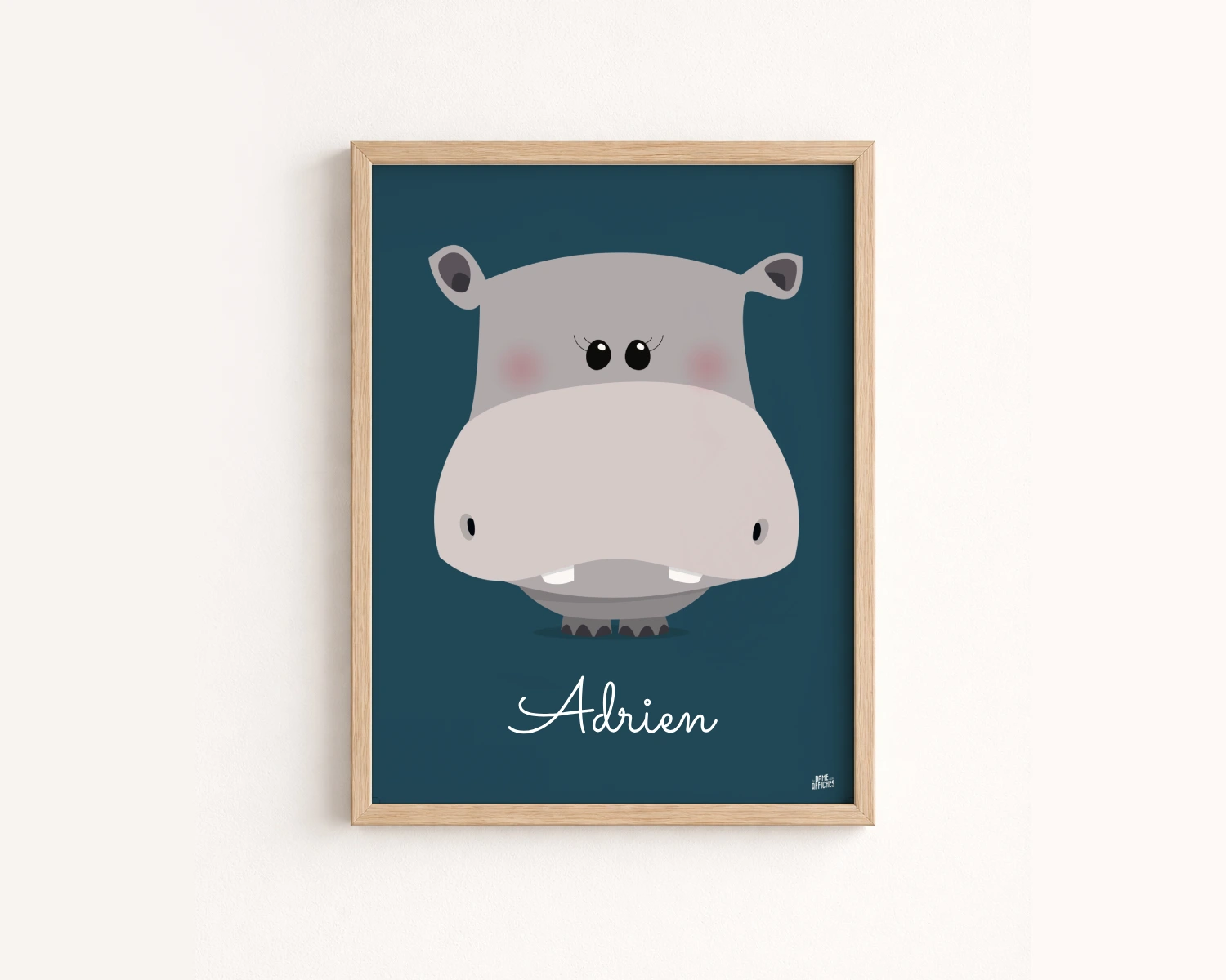 poster hippopotame chambre enfant