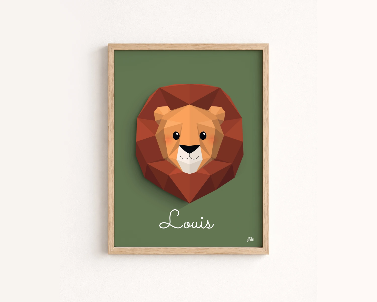 poster lion decoration savane chambre bebe