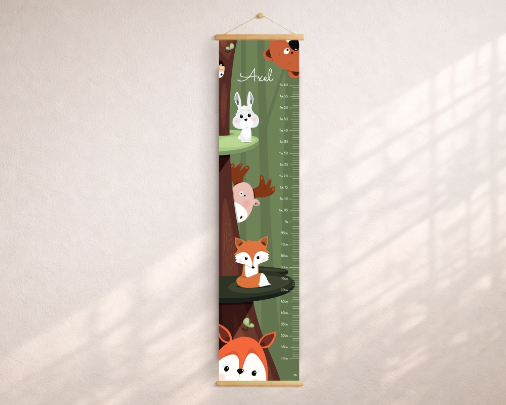 Toise murale forêt chambre enfant personnalisée