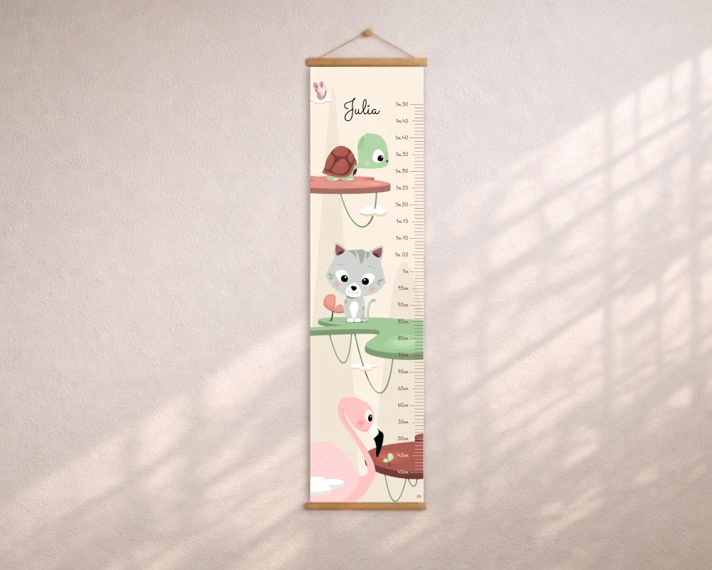 Toise murale chambre enfant pastel personnalisée