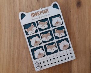 Jeu du morpion en bois – Renard VS Ours brun