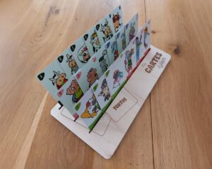Support cartes à jouer en bois