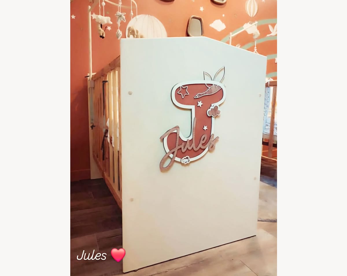 lettre prénom en bois personnalisée décoration chambre bébé