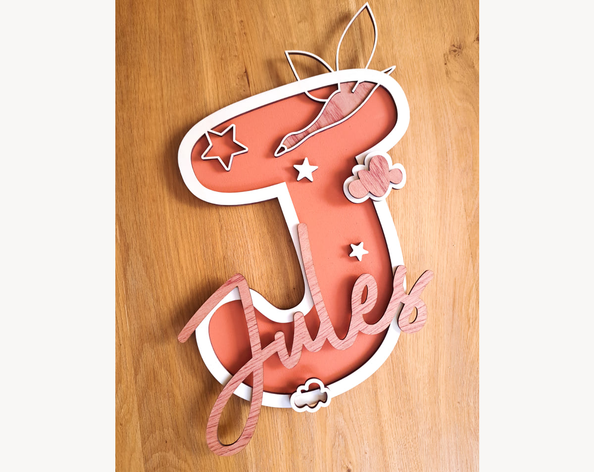 lettre prénom en bois personnalisée décoration chambre bébé