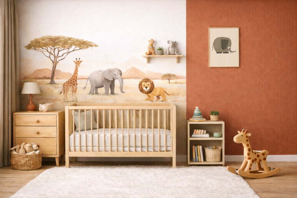 Décoration chambre bébé savane