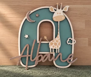 lettre-a-bois-personnalisee-girafe
