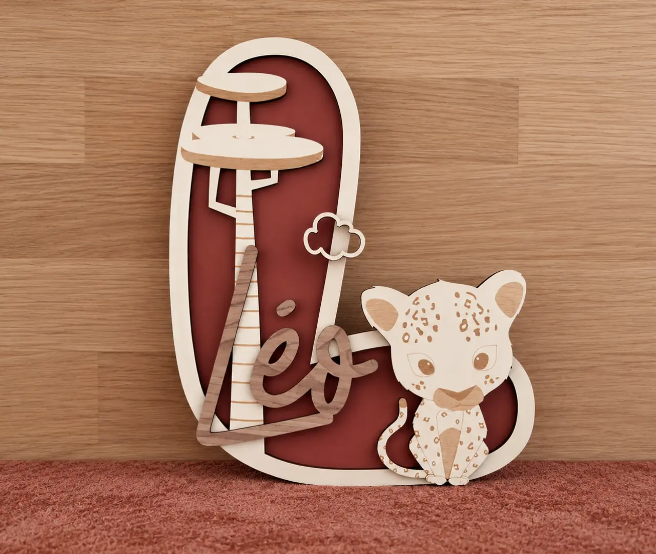 lettre-l-bois-personnalisee-leopard-leo